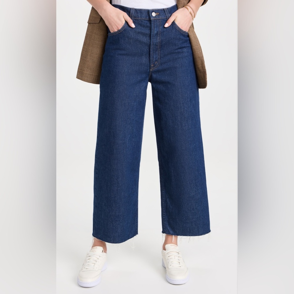 Mother Snacks The Fun Dip Ankle Fray in Cold Brew Dark Wash Raw Hem Size 25 EUC